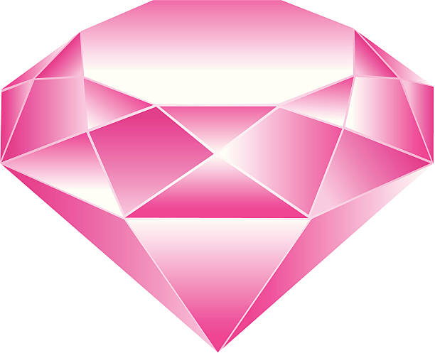 Pink diamond. vector art illustration