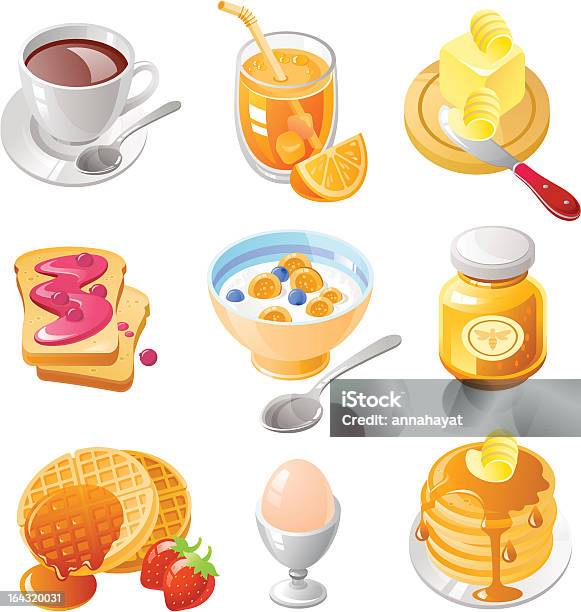 조식 팬케이크 달걀부침에 대한 스톡 벡터 아트 및 기타 이미지 - 달걀부침, 토스트, 0명