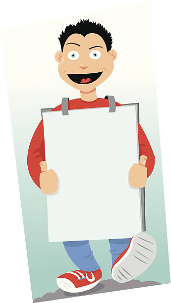 Sandwichman with copyspace vector art illustration