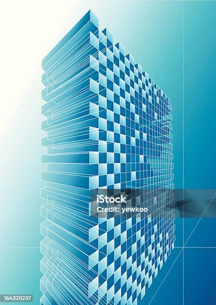 블루 구조 추상적임 건물 외관에 대한 스톡 벡터 아트 및 기타 이미지 - 건물 외관, 건설 산업, 0명