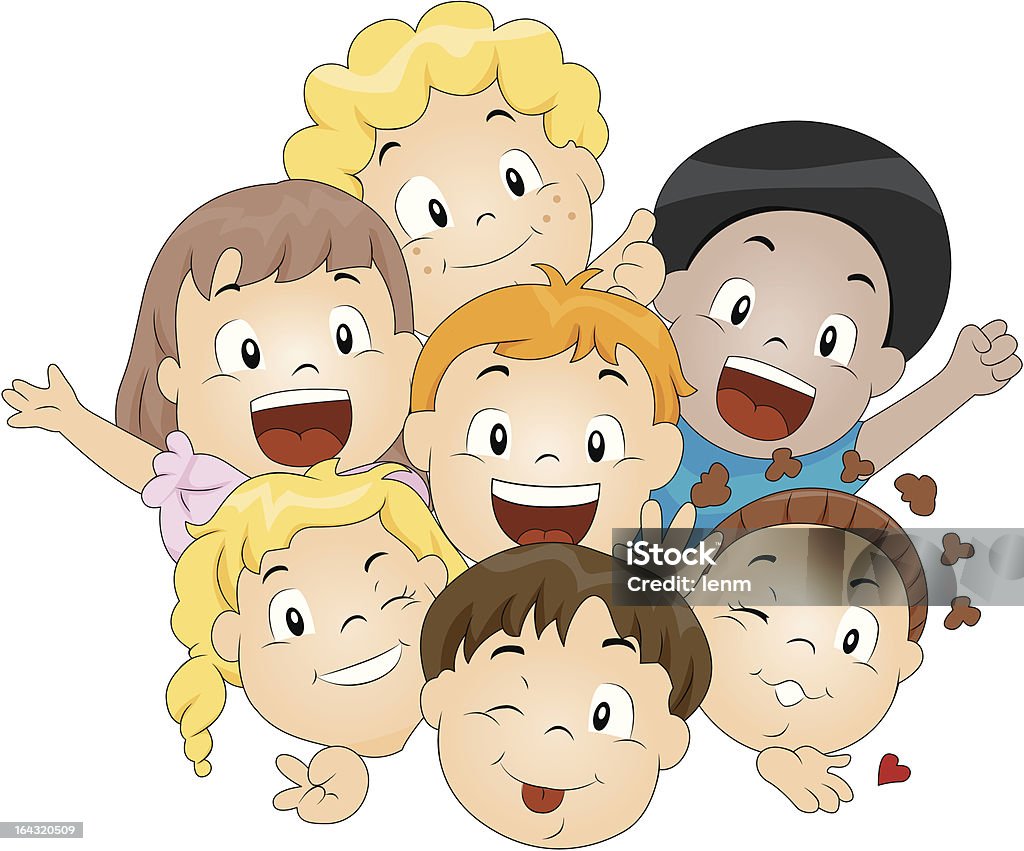 Happy Children Happy Children Faces - Vector Boys stock vector