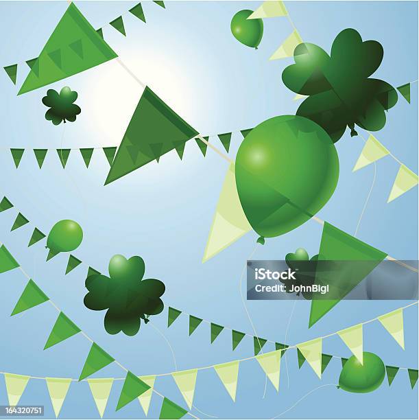 Vert Fanions Et Ballons Vecteurs libres de droits et plus d'images vectorielles de Culture irlandaise - Culture irlandaise, Drapeau, Décoration de fête