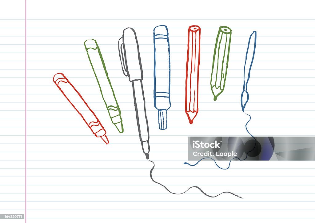 Writing Instruments Drawings Writing Painting And Drawing Instruments Stock Illustration - Download ...