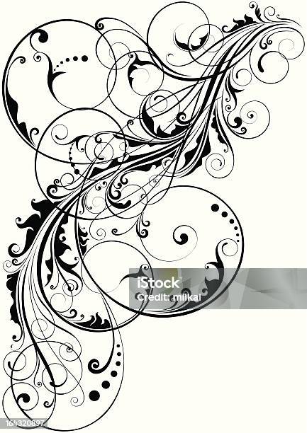 Swirl Floral Element Stock Illustration - Download Image Now - Abstract, Angle, Antique