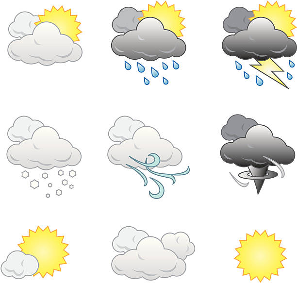 Weather Icons vector art illustration