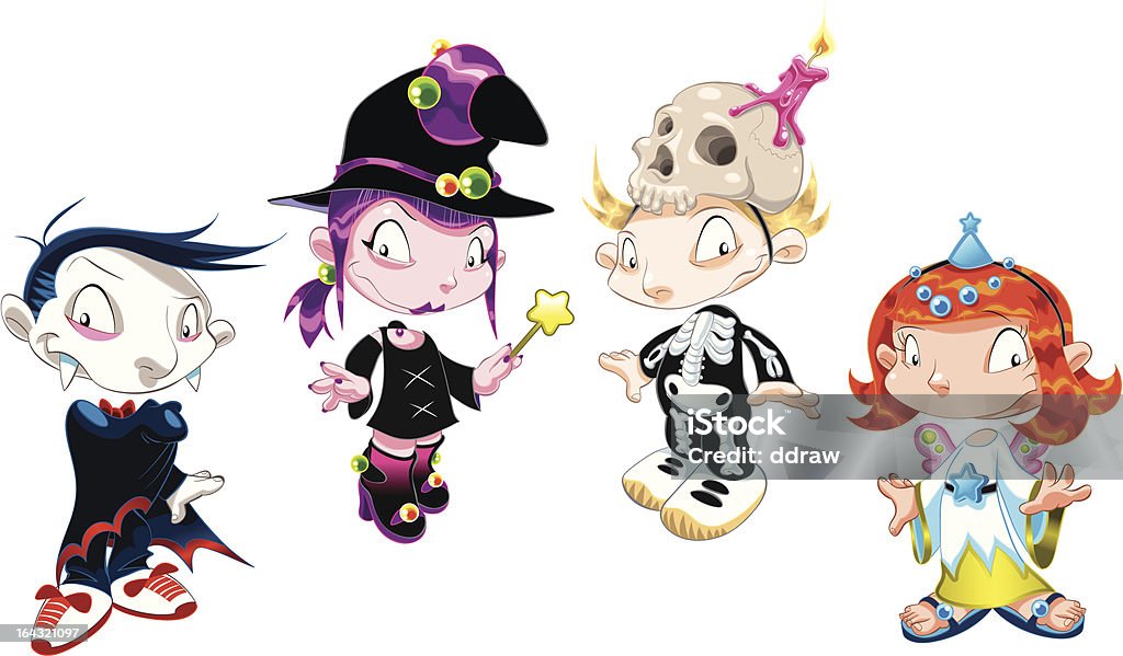 Famiglia di Halloween caratteri - arte vettoriale royalty-free di Adulto