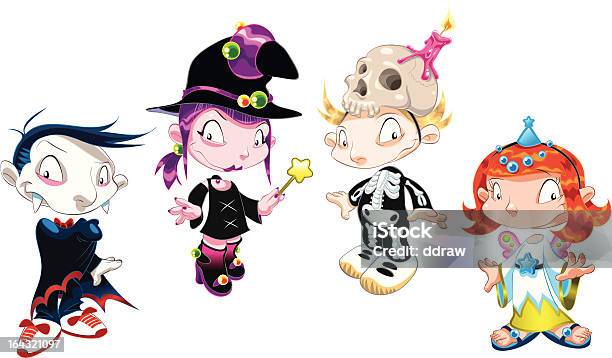 Famiglia Di Halloween Caratteri - Immagini vettoriali stock e altre immagini di Adulto - Adulto, Bacchetta magica, Bambine femmine