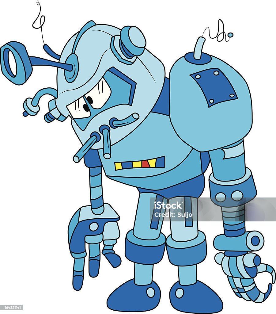 Bot bleu - clipart vectoriel de Analyser libre de droits