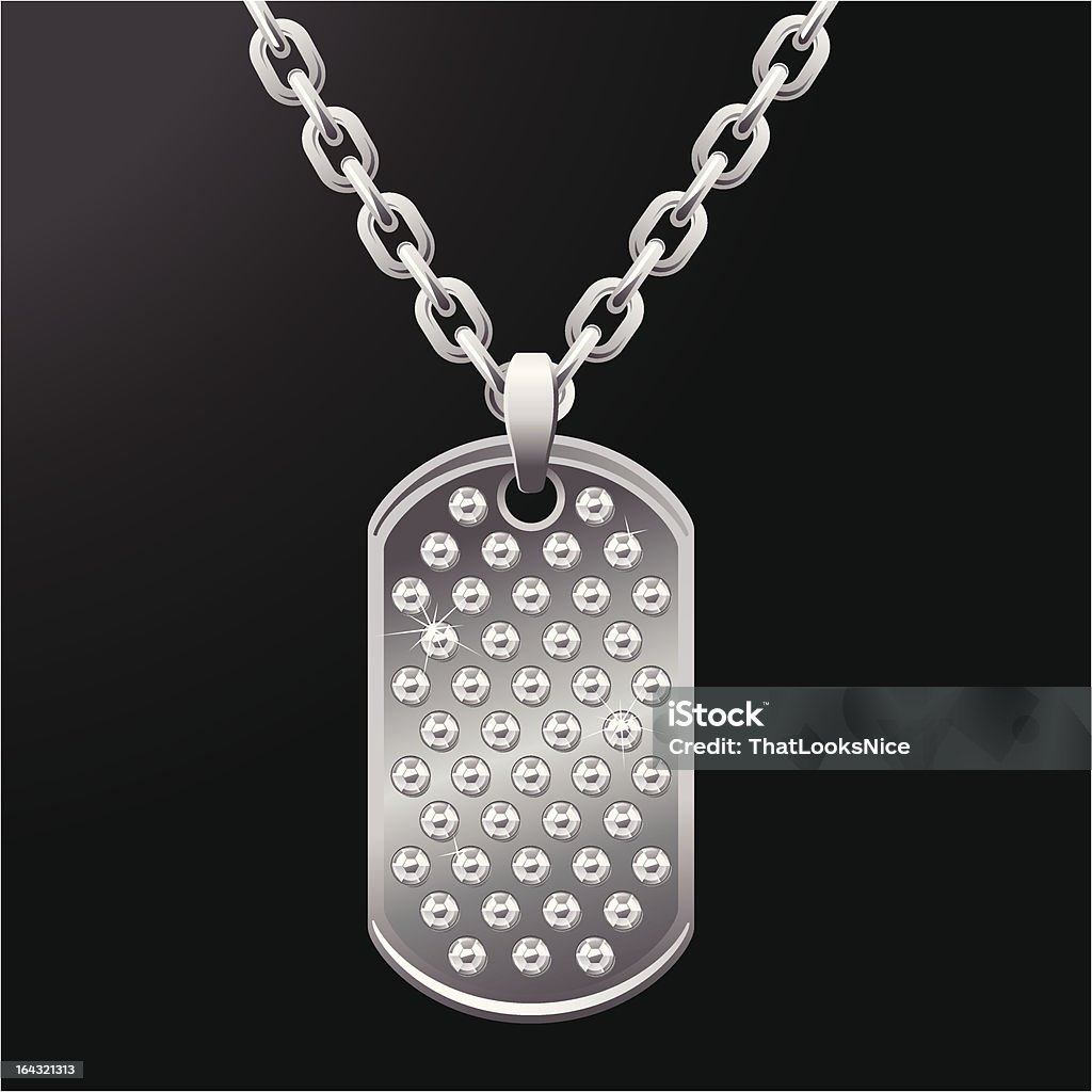 Platinum Dog Tag con strass bianco - arte vettoriale royalty-free di Cultura Hip Hop