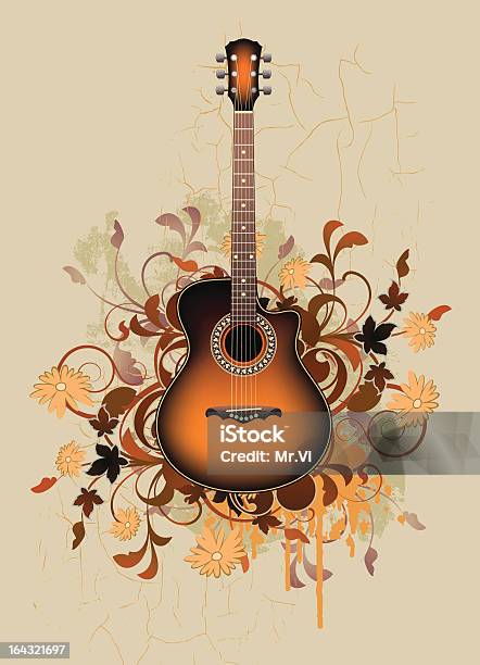 Ilustración de Dirty Naranja Abstracto Con Guitarra Acústica y más Vectores Libres de Derechos de Abstracto - Abstracto, Acurrucado, Arte