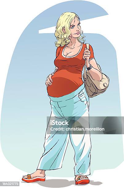 Kobieta W Ciąży - Stockowe grafiki wektorowe i więcej obrazów 6 - 11 miesięcy - 6 - 11 miesięcy, Bezchmurne niebo, Ciężarna
