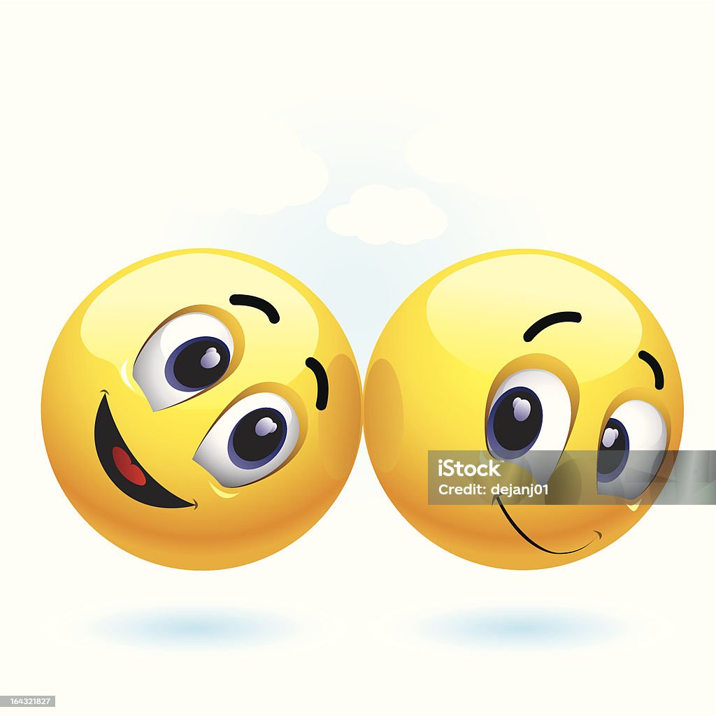 3 D Ilustracja przedstawiająca żółty uśmiech emotikony - Grafika wektorowa royalty-free (Antropomorficzna buźka)