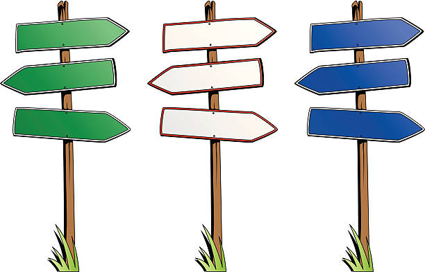 Set of direction signs isolated on white background vector art illustration