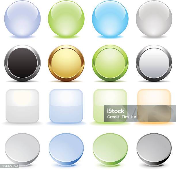 Цвет Кнопки Для Вебсайтов — стоковая векторная графика и другие изображения на тему Без людей - Без людей, Белый, Бизнес