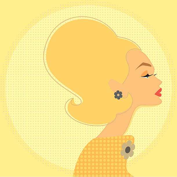 Butter Beauty A beautiful blonde woman all in yellow. woman beehive stock illustrations