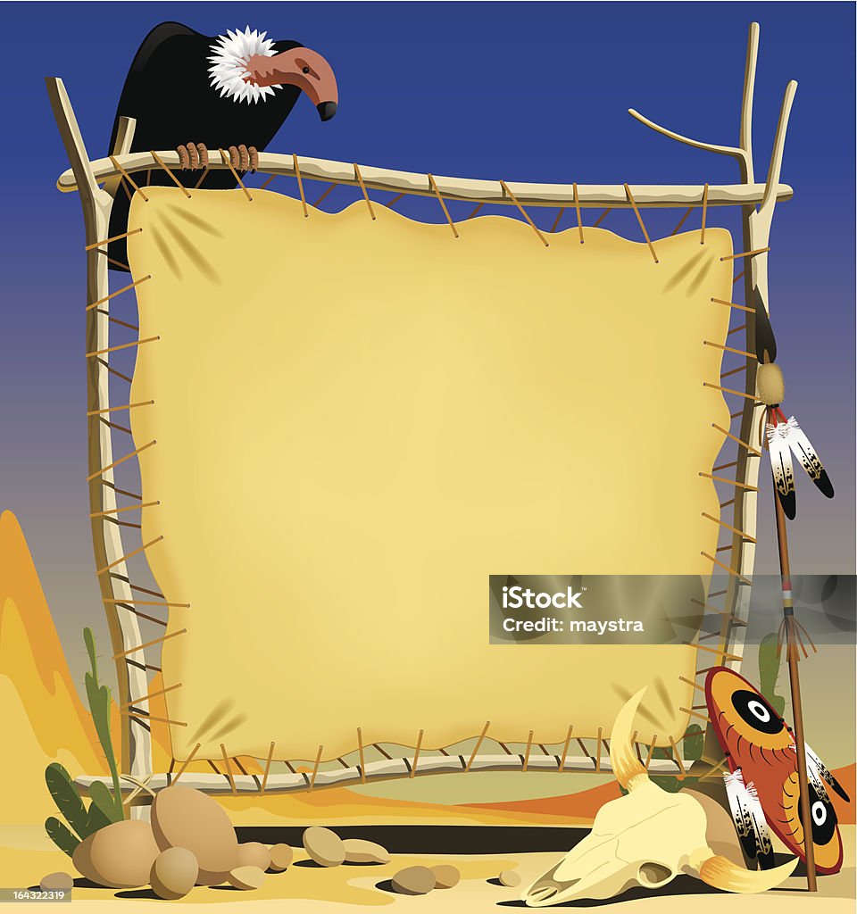 Pelle di animale banner in un deserto - arte vettoriale royalty-free di Deserto