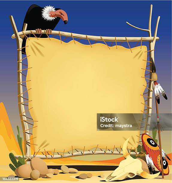 Pelle Di Animale Banner In Un Deserto - Immagini vettoriali stock e altre immagini di Deserto - Deserto, Fumetto - Creazione artistica, Selvaggio west
