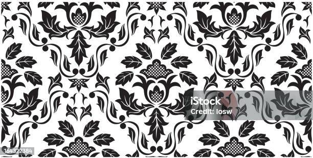 Motif Floral Noir Sans Couture Vecteurs libres de droits et plus d'images vectorielles de Art et Artisanat - Art et Artisanat, Art nouveau, Blanc