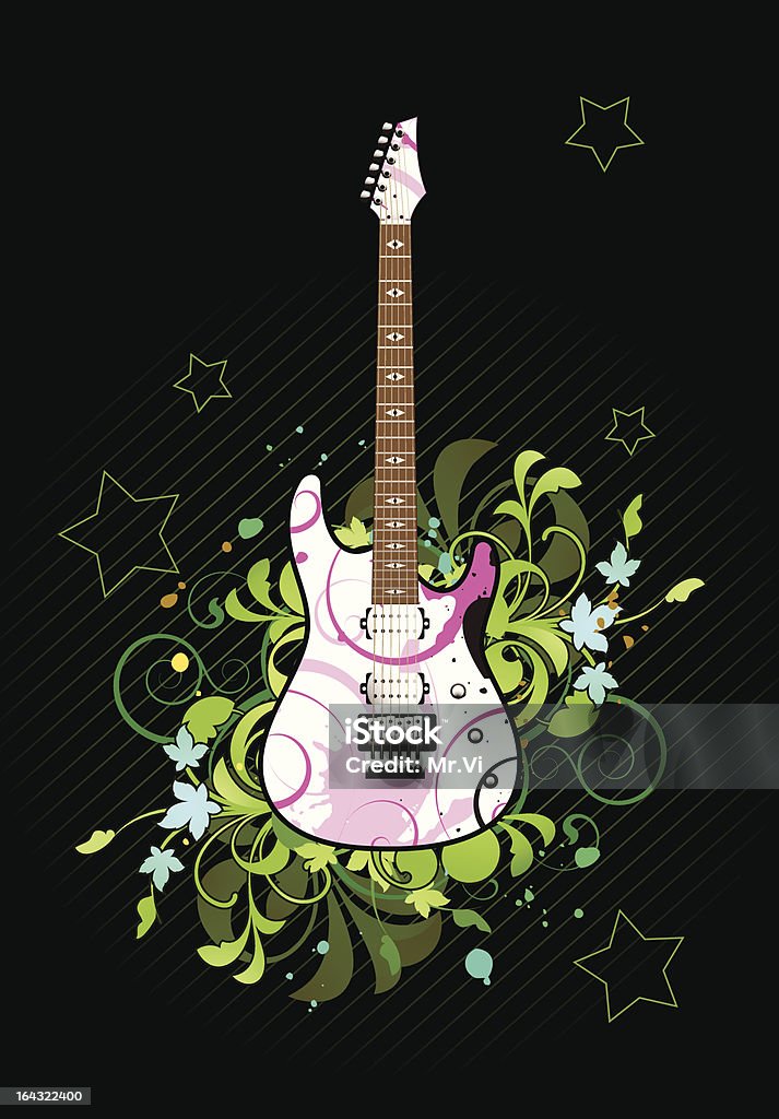 Floral abstrait avec Guitare électrique - clipart vectoriel de Abstrait libre de droits