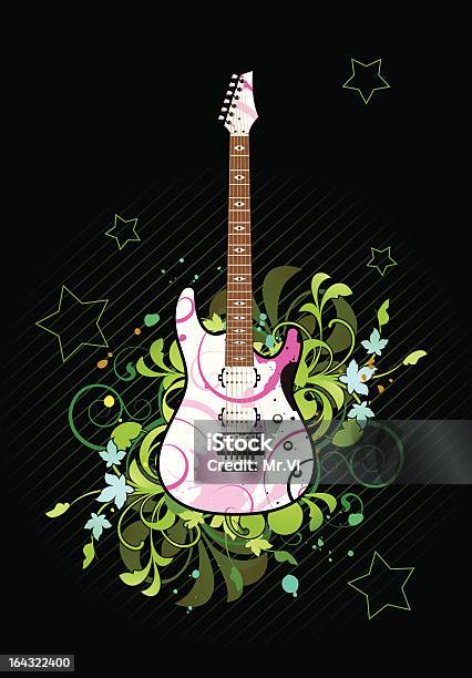 Floral Abstrait Avec Guitare Électrique Vecteurs libres de droits et plus d'images vectorielles de Abstrait - Abstrait, Art, Art et Artisanat