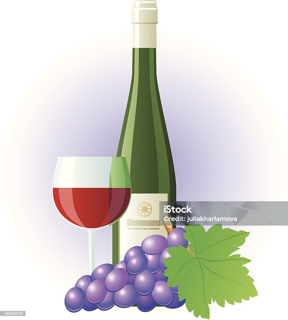 Roter Wein, Traube - Lizenzfrei Wein- und Spirituosenhandlung Vektorgrafik
