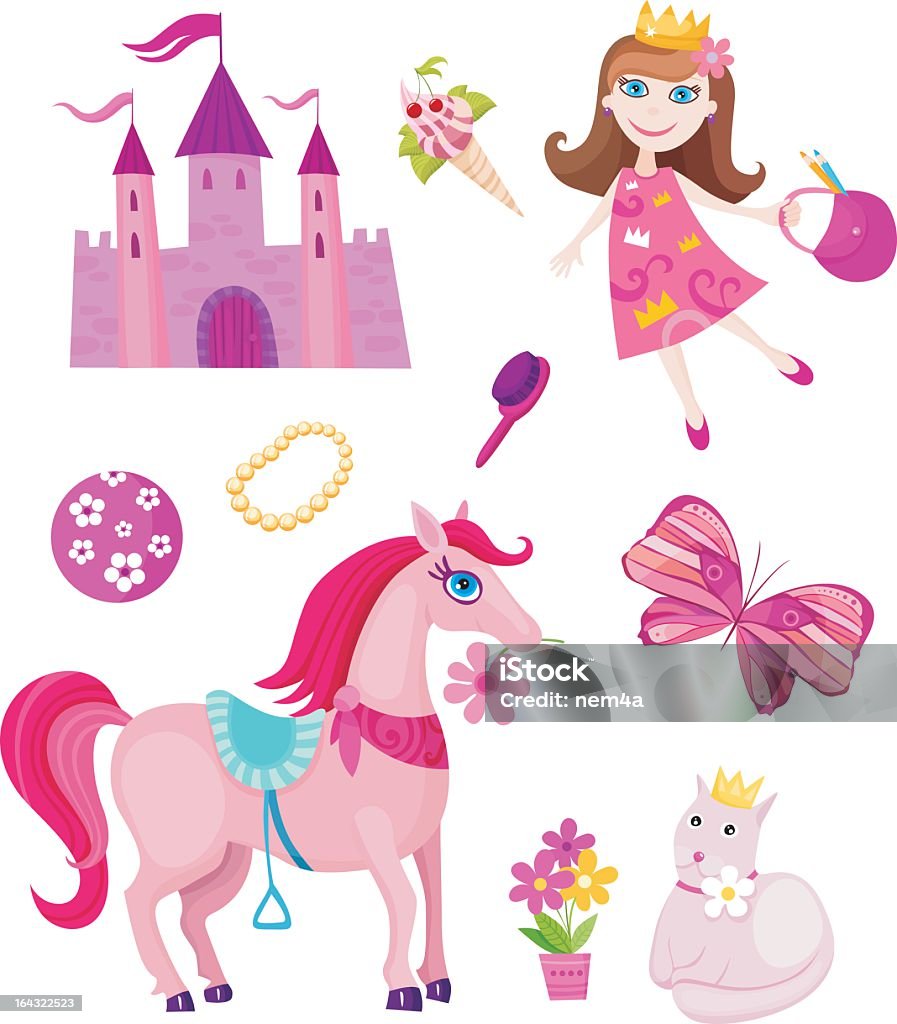 Zestaw fairytale - Grafika wektorowa royalty-free (Dziewczyny)