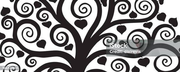 Stylized Tree Silhouette Stock Illustration - Download Image Now - Art Product, Black And White, Black Color