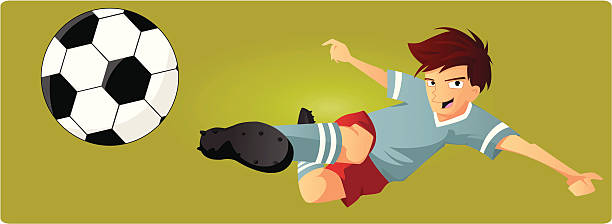 junge fußball fußball ball - soccer soccer player people ecstatic stock-grafiken, -clipart, -cartoons und -symbole