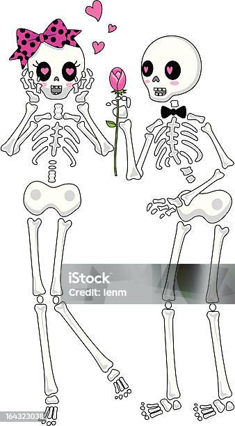 Skeleton Love Stock Illustration - Download Image Now - Cartoon, Celebration Event, Clip Art