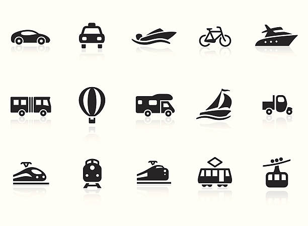 Transportation icons 2 Transport related vector icons for your design, website or presentation.  balloon symbols stock illustrations