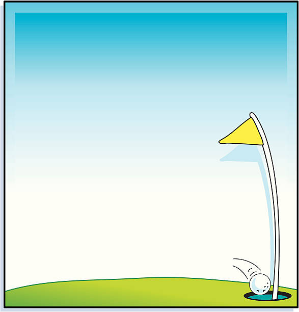 illustrations, cliparts, dessins animés et icônes de golf trou-en-un cadre - putting down