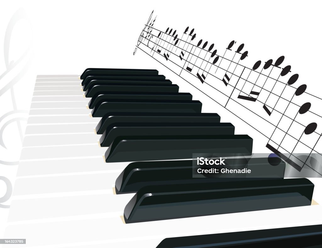 abstract piano piano keyboard and musical notes Grand Piano stock vector