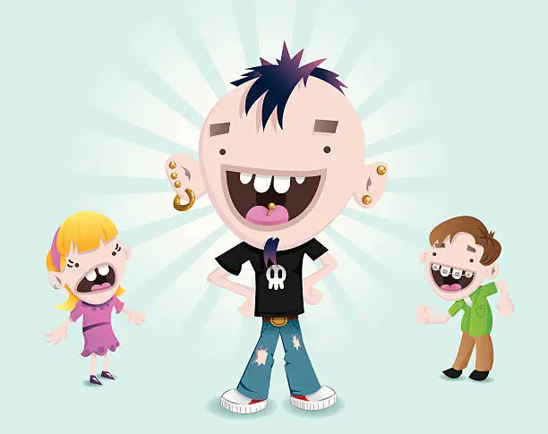 Vector illustration of Young Punk