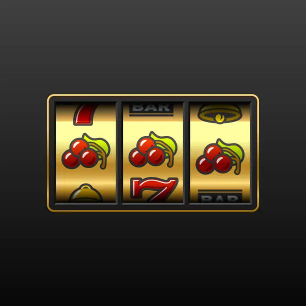Vector illustration of Cherries. Winning in slot machine.