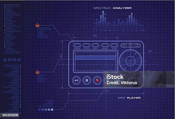 Vetores de Mp3 Player Modelo e mais imagens de Indústria eletrônica - Indústria eletrônica, Plano de arquitetura, Abstrato