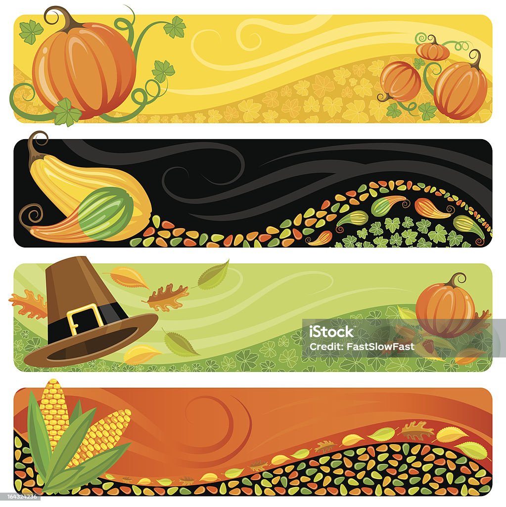 Otoño pancartas - arte vectorial de Parcela de calabaza libre de derechos