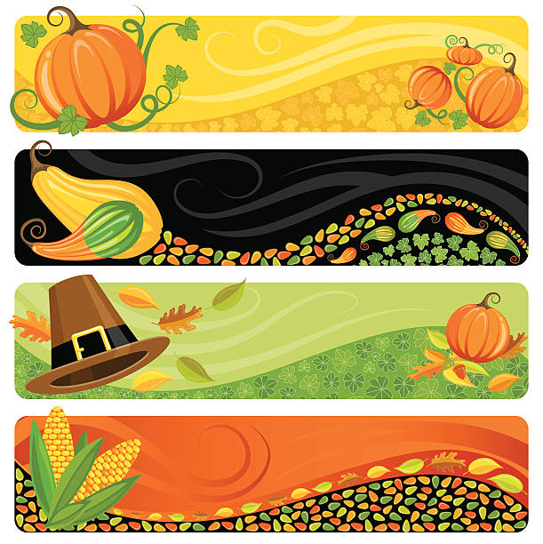 jesień banery - pumpkin patch stock illustrations