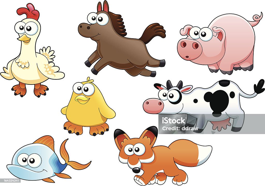 Family of animals Family of animals. Funny cartoon and vector isolated characters. Animal stock vector