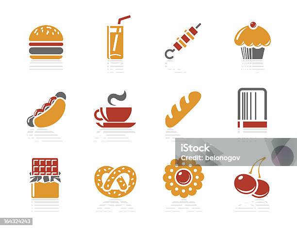 Fast Food Sweeties I Piekarnia Ikony Seria Sunshine Hotel - Stockowe grafiki wektorowe i więcej obrazów Białe tło