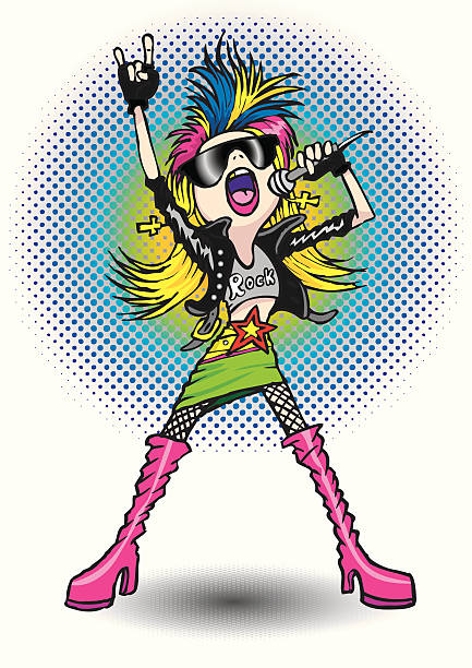 Rock Star Teen Girl Character Stock Illustration - Download Image Now - Rock  Musician, Teenage Girls, Singing - iStock