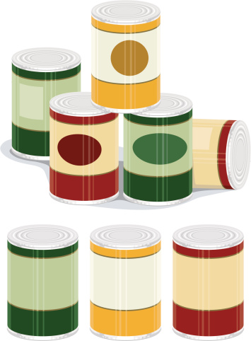 a vector illustration set of canned food items