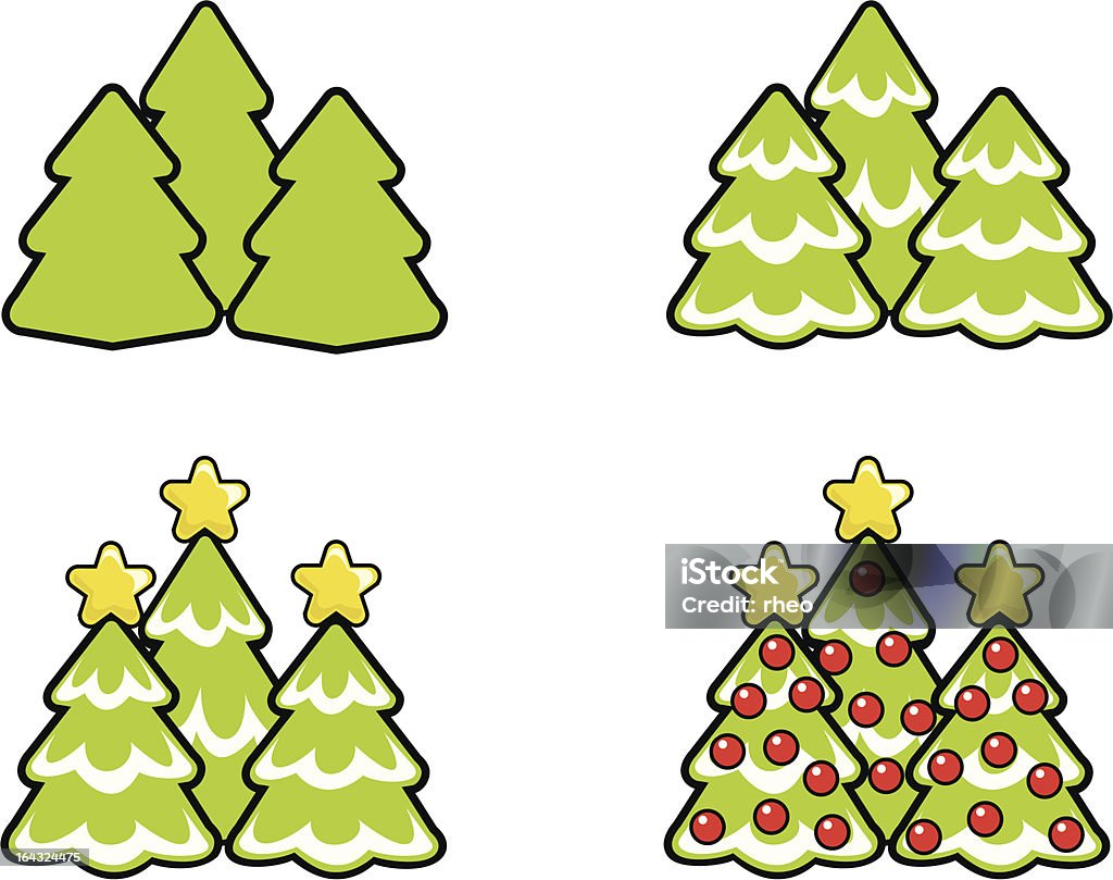 Arbres de Noël hiver, star, décoration - clipart vectoriel de Arbre libre de droits
