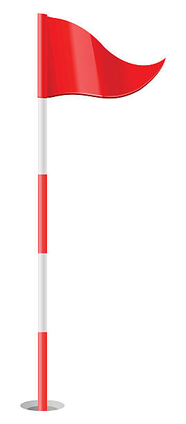 Red golf flag vector art illustration