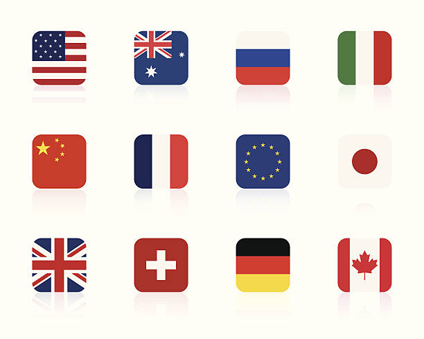 world flags 1 | square from top left corner: australian flag flag australia british flag stock illustrations