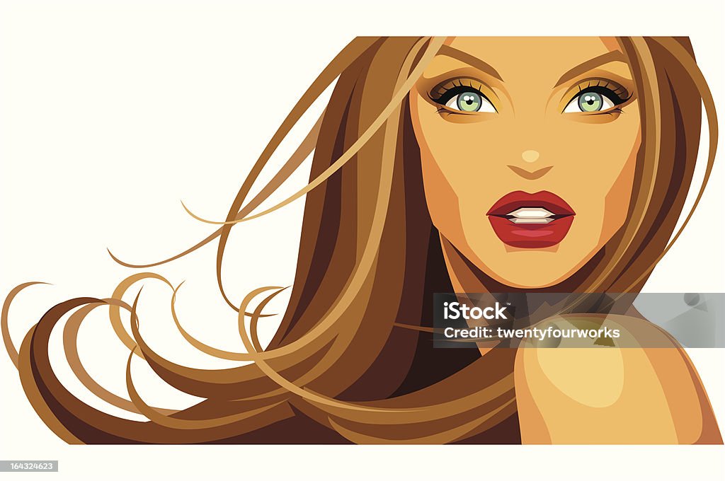 Banner Beauty "A beautiful model, perfect for a banner design." Human Hair stock vector