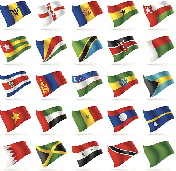 ilustrações de stock, clip art, desenhos animados e ícones de conjunto de bandeiras do mundo 5 - flag of seychelles