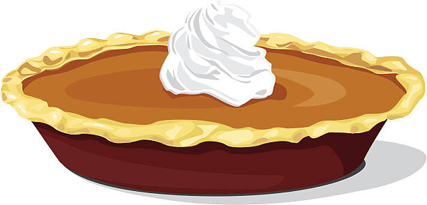 Pumpkin Pie with Whipped Cream vector art illustration