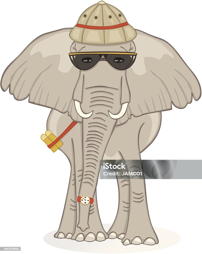 Elefante no Safari - Royalty-free Chapéu de Safari arte vetorial