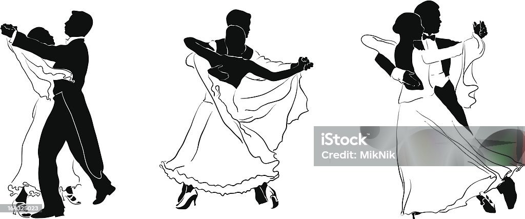 Figure di valzer dancers - arte vettoriale royalty-free di Frac