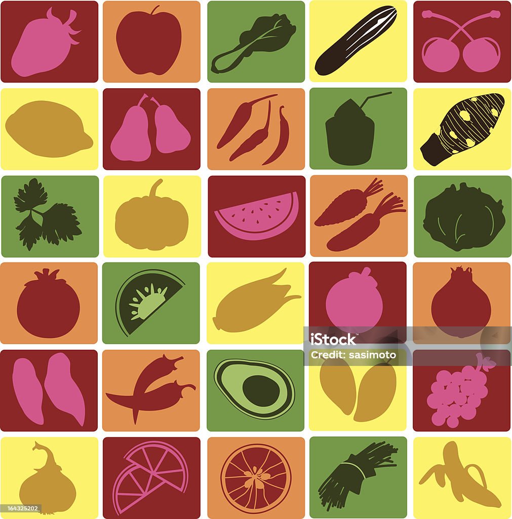 실루엣 과일, 야채, 음식 (벡터 Set#3 - 로열티 프리 0명 벡터 아트